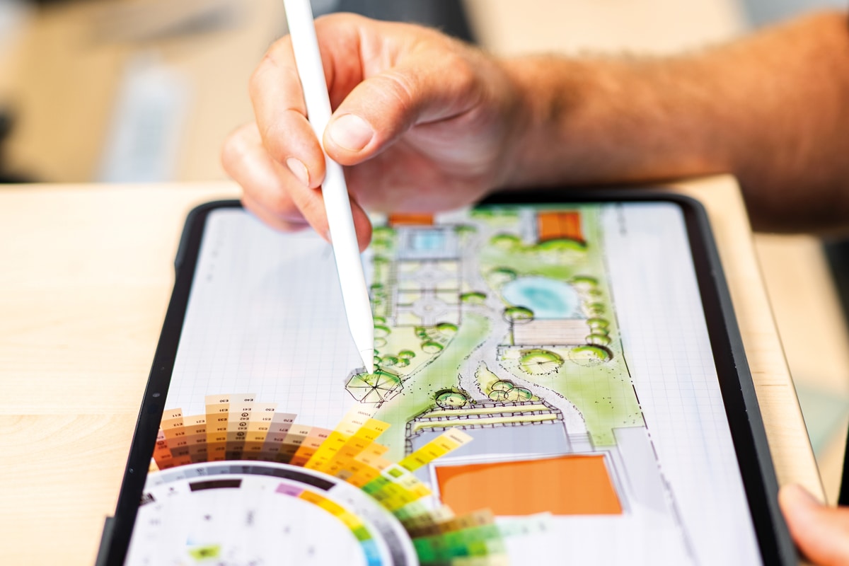 Skizze auf Tablet digitale Planung